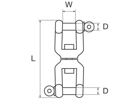 Stainless Steel Jaw-Jaw swivel 6mm