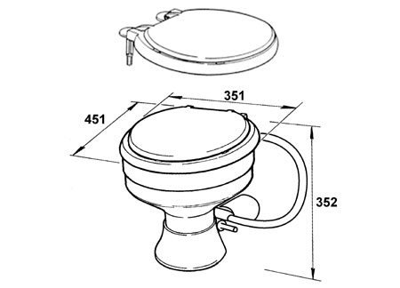 Electric Toilet jabsco Compact 12V