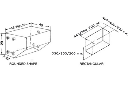 1322699_ Rectangular Sewage Tank Ocean 112lt ( 700 x 800 x H200mm)
