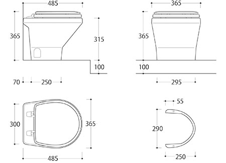 Base.3dm Toilet Tecma Compass Short 24V (Panel All-in-One SFT)