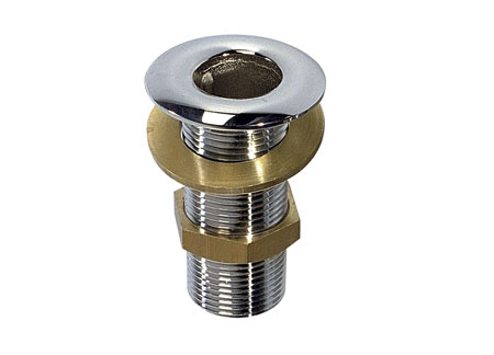 Chromed Brass Thru-Hull 1 1/2"