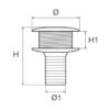 1420015_ White Plastic thru-hull 35mm hose