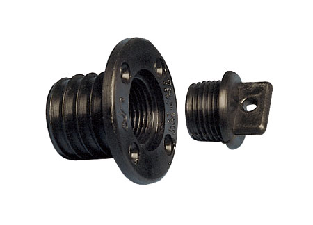 Black Drainage Plug Round 24,70 mm