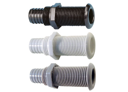 Barbed transom drains WHITE - CE 33 x 100 mm