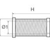 Long Plastic threaded Thru-hull White 33 x 155 mm