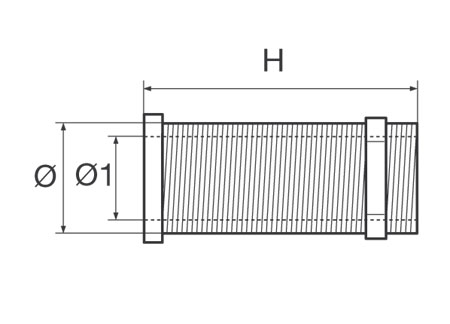 Long Plastic threaded Thru-hull White 33 x 155 mm