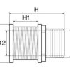1425150_2 Polypropylene Drainage Thru-Hull 50mm