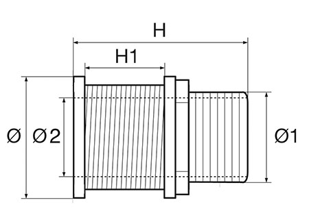 1425150_2 Polypropylene Drainage Thru-Hull 50mm