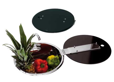 Stainless steel round sink with cover 300mm