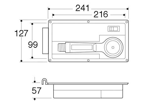 1513652_ Flush mount shower kit Attwood 241 x 127mm