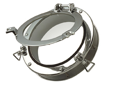 1610019 Portlight Round 300mm H25 Chromed Brass