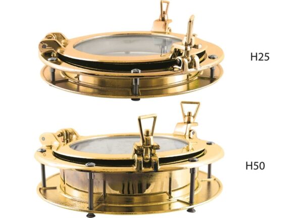 1610019_1 Portlight Round 264mm H25 Polished Brass