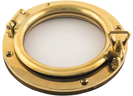 1610500_2 Polished Brass Porthole Round 153mm