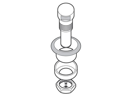 Chromed Brass Tank vents 68 x 20 mm