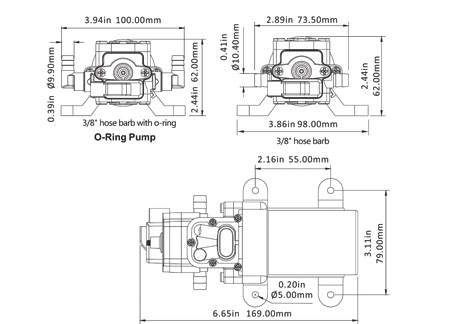 1827104_ Water Pressure pump Seaflo Mini 3.8 l / m 12v