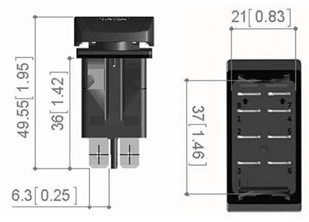 2100535_2 Waterproof switch for Bilge Pumps (On) -off-On 12V / 24V