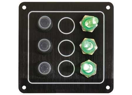 2101637_1 Black Electrical Panel GHOST with 3 Switches 100 x H90mm