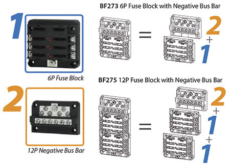 2015-02-BF.ai Electrical Fuse Box for 6 Blade Fuses (LED Indicator)
