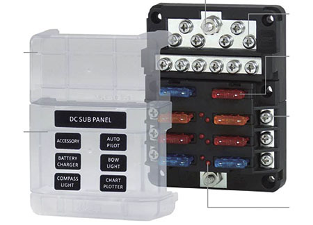 2015-02-BF.ai Electrical Fuse Box for 6 Blade Fuses (LED Indicator)