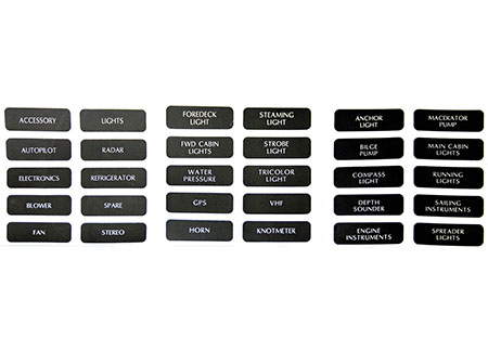 2102620_2 Black anodized contour panel with waterproof switches 4 x 15 amp 135 x H95mm