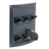 2102637 Black ABS Electric Panel 5 Switches and Usb Socket 110 x H125mm