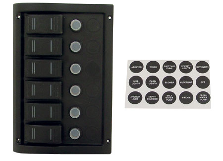 2102713_ Black Electrical Panel WP-MATIC with 3 led Switches 130 x H110mm