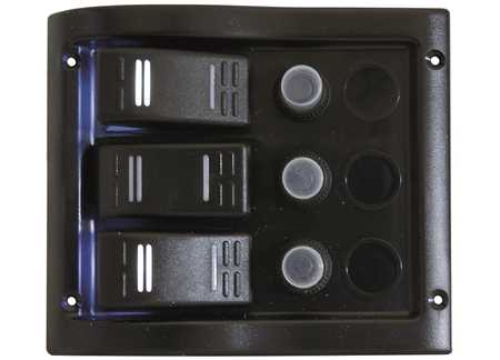 2102713_1 Black Electrical Panel WP-MATIC with 3 led Switches 130 x H110mm