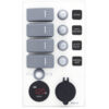 White Electrical Panel with 4 switches Battery Tester and 12V Plug 114 x H191mm