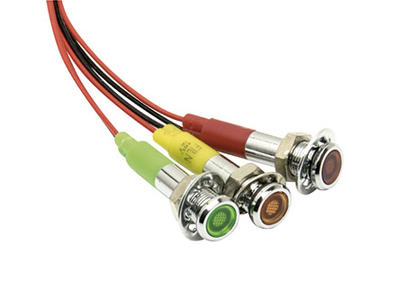 2105017 Watertight Chromed Brass 12V LED pilot lights Red