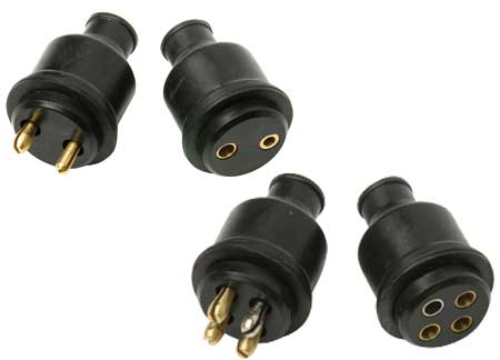 2105502 In-line Rubber body 4 Poles 3A plug and socket
