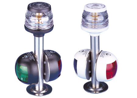 Combined Navigation Light Black (RED/GREEN 225°- WHITE 360°) with Mast H30cm
