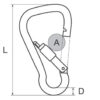 211860_ Wide Carabiner 6mm Screw Lock