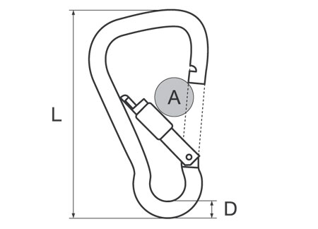 211880_ Wide Carabiner 8mm Screw Lock