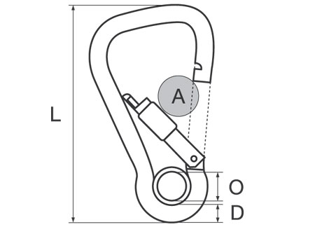 212080_ Wide Carabiner 8mm Screw Lock with Eye