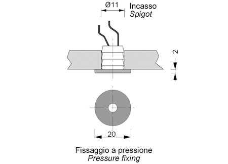 2146657_ Watertight IP67 Courtesy LED light for exteriors and interiors 0.5W - 12/24V