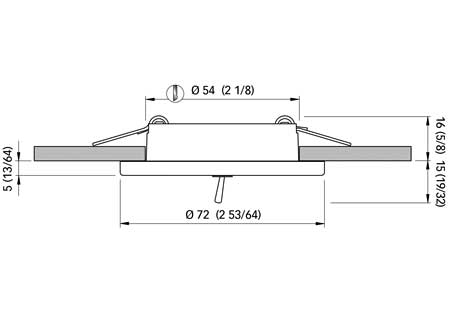 Stainless Steel recessed spot light Quick Ted CS 72mm 3000K