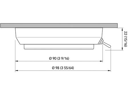 2149405_ Stainless Steel LED light with switch Quick Tim 90mm 4000 K