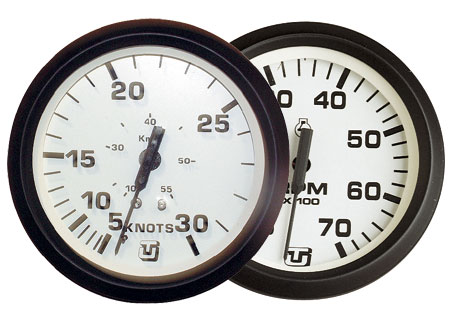 2360536 Uflex Ultra White 12/24V Speedometer 85mm - 50kn