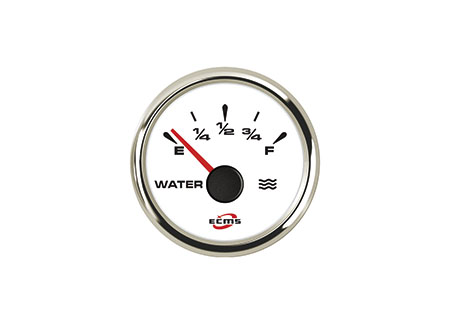 2361001_1 ECMS Voltmeter 12v white 52mm 8-32v