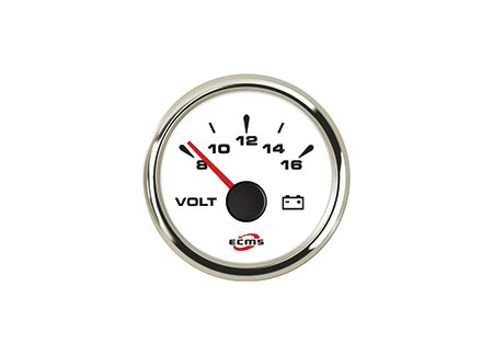 2361056_5 ECMS Voltmeter 12v white 52mm 8-32v