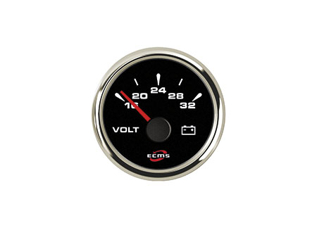 2361059_6 ECMS Voltmeter 12v black 52mm 8-32v