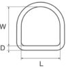 236353_ D Ring 5x25x30mm Stainless Steel