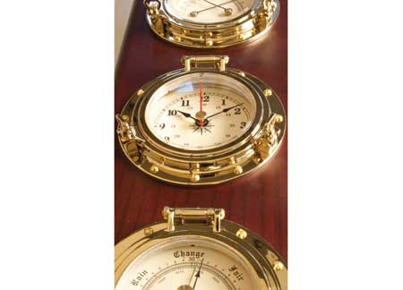 2417214_ Polished Brass plated Zirconium weather station 130mm x H410mm