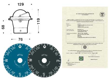 Navigation Compass Riviera Artica BA1 Standard - Grey