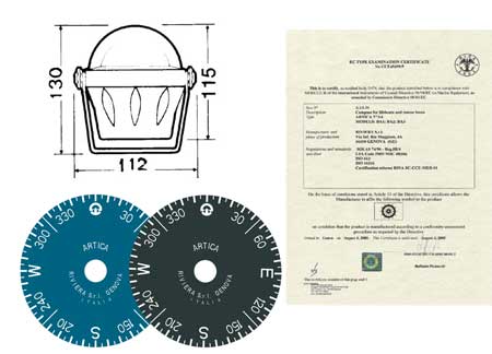 2501015_ Navigation Compass Riviera Artica BA2 Grey with bracket
