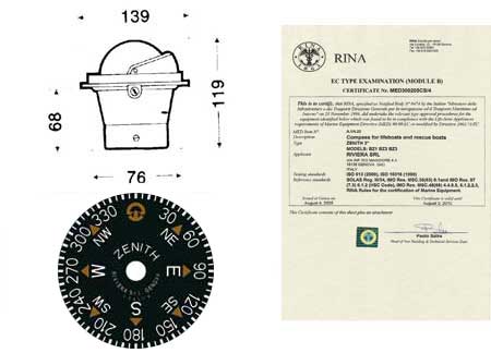 2501907_ Navigation Compass Riviera Zenith BZ1 flush mount - Grey - Standard
