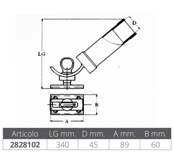 2828102_1 Stainless Steel Fishing Rod Holder Adjustable H370mm D40mm