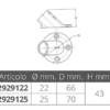 Round Base 60° Tilted D22mm Stainless Steel
