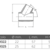 T Joint Tilted 60° D22mm Stainless Steel