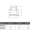 2929422_1 T Joint Straight 90° D22mm Stainless Steel